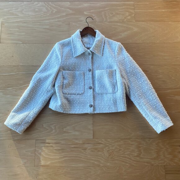 H&M Cropped Tweed Jacket Women NWOT - Picture 1 of 7